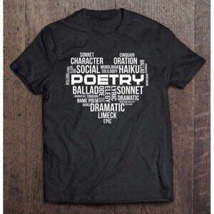 Poetry Heart Words Aesthetic Minimalist Graphic T-Shirt 166